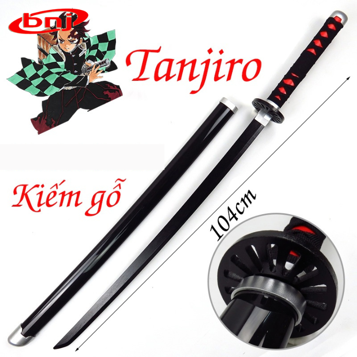 Mô hình Kiếm Gỗ Tanjirou 1m  lưỡi kiếm bằng gỗ   kiếm nhật katana  kiếm  Kimetsu No Yaiba 1m gỗ  Kiếm Thanh Gươm Diệt Quỷ demon slayer katana   Lazadavn