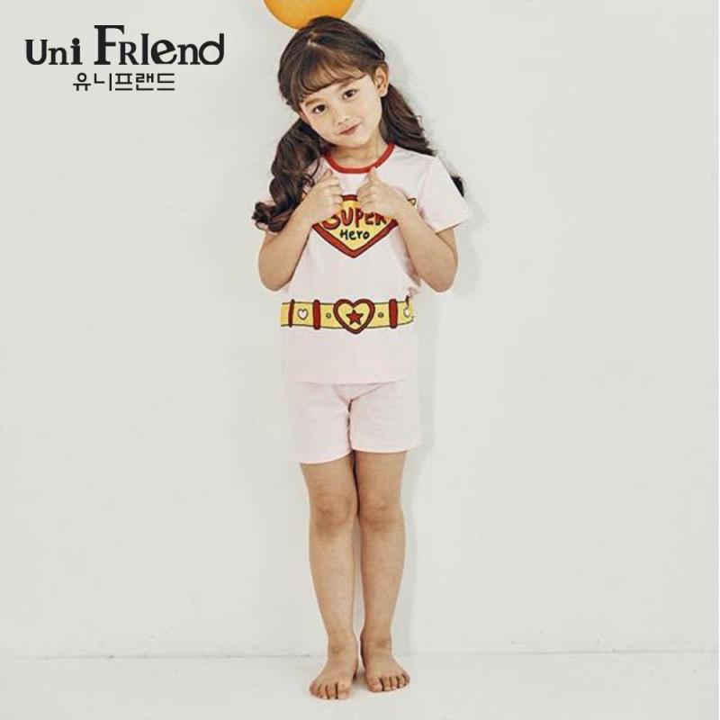 Nơi bán Đồ bộ mặc nhà bé gái Unifriend thun ngắn họa tiết super U9SSTS05