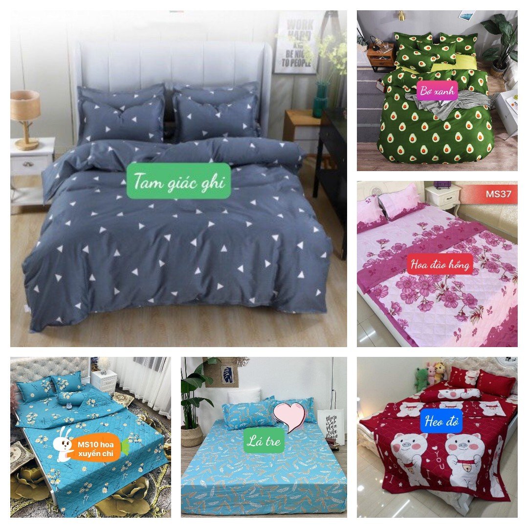Bộ Ga Gối 3 Món2mx2m2 Poly Cotton, mẫu doremon đàn