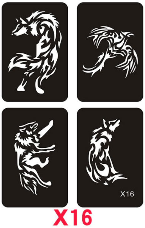 [HCM]Khuôn Xăm Tattoo HỔ BÁO CÁO CHỒN tấm A4 (Không kèm mực xăm)