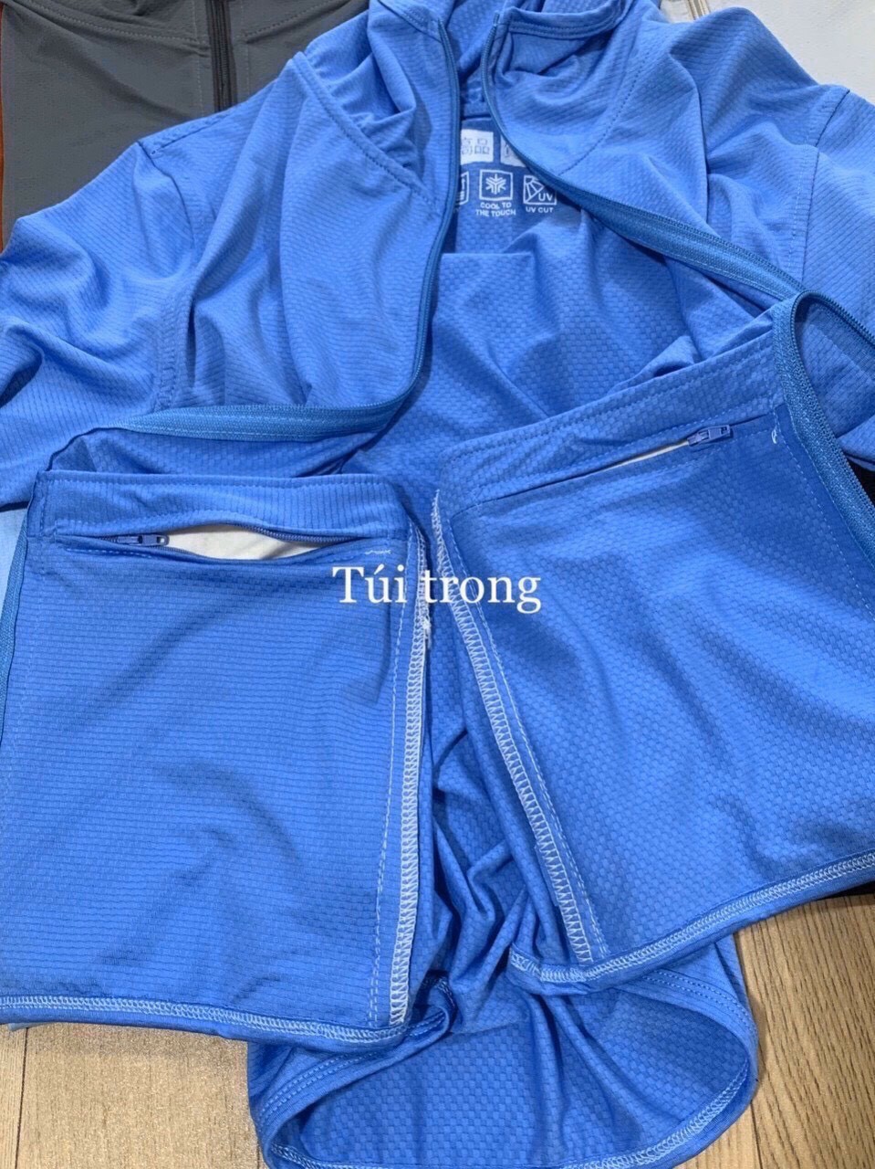 Áo khoác nữ thông hơi mặc mát túi trong có khoác kéo szie m l và xl