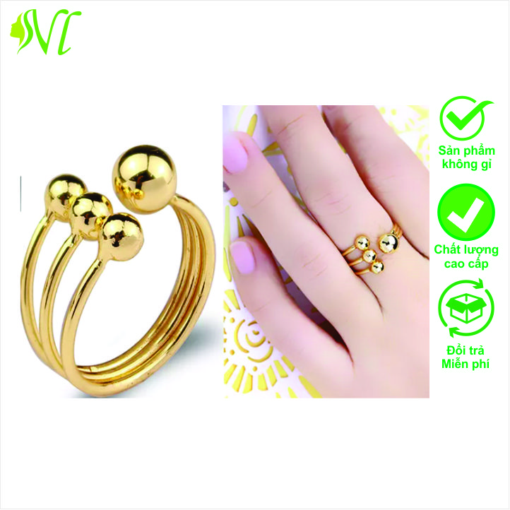 Nhẫn nữ không gỉ titian free size cute không đen xài nước tốt - Ngừ Đẹp Vì Lụa