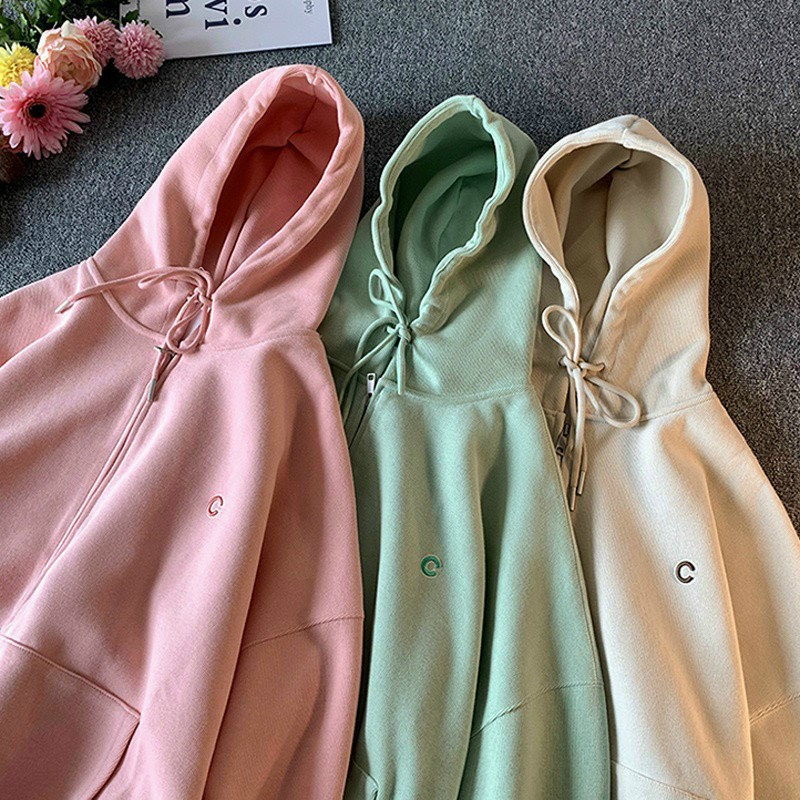 Áo hoodie áo khoác hoodie thun nỉ bông Thêu C logo cực đẹp kiểu dáng Unisex Nón Rồn - TP833