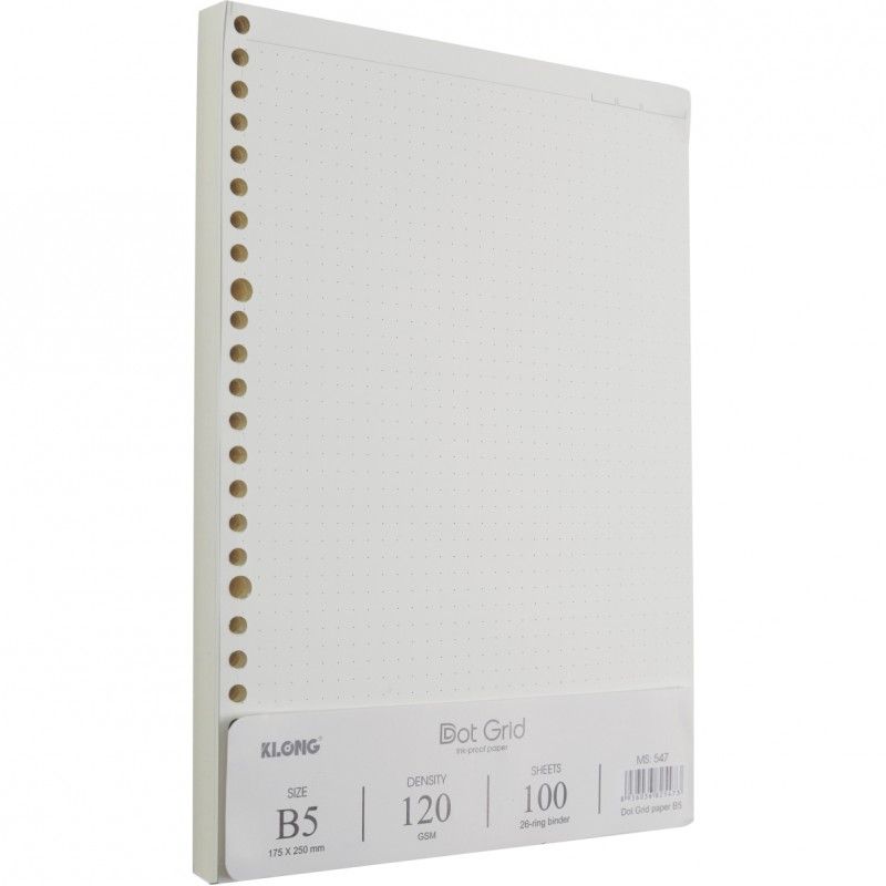 Ruột giấy KLong refill sổ còng Dot Grid B5 - 100 tờ; MS: 547