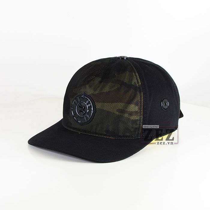 Nón kết phối họa tiết camo cao cấp NKZ303 đen_nón kết nam, nữ cao cấp_nón kaki thời trang