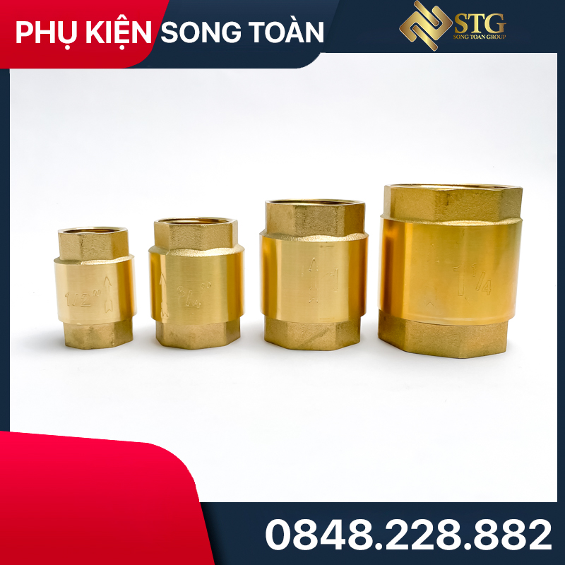 1-Way Valve & Spring Flow Stop Valve - Brass - Standard Threaded