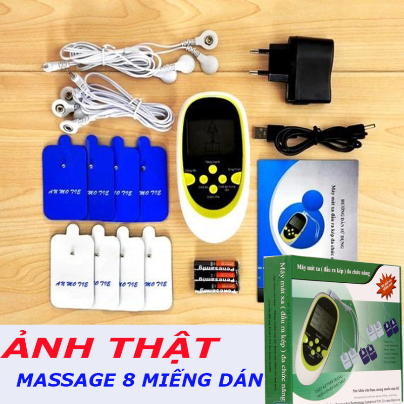 Massage Trị Liệu 8 Miếng Dán, MÁY MASSAGE TRỊ LIỆU CHÂM CỨU, XOA BÓP, Máy massage 8 chế độ. nhập khẩu