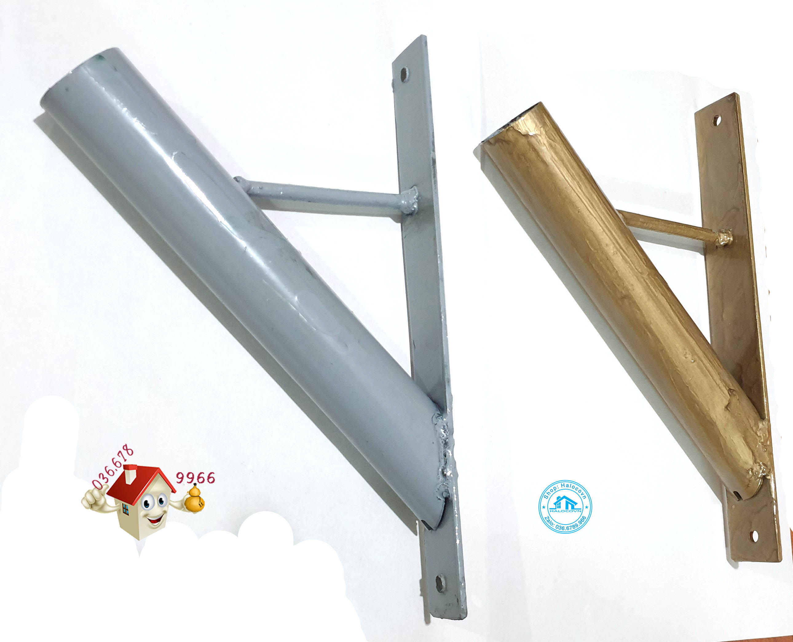Giá cắm cờ bằng sắt mạ kẽm phi 34