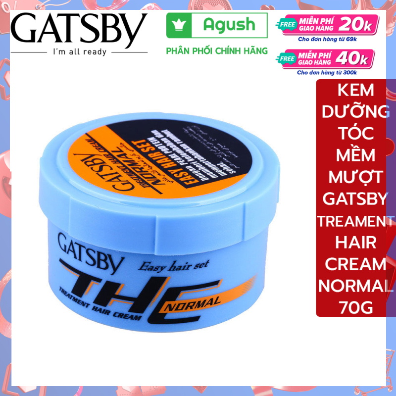 Kem dưỡng tóc mềm mượt Gatsby Treatment Hair Cream Normal 70G chứa protein ngọc trai dưỡng ẩm ngừa khô thêm 2 loại vitamin giữ tóc khỏe mạnh