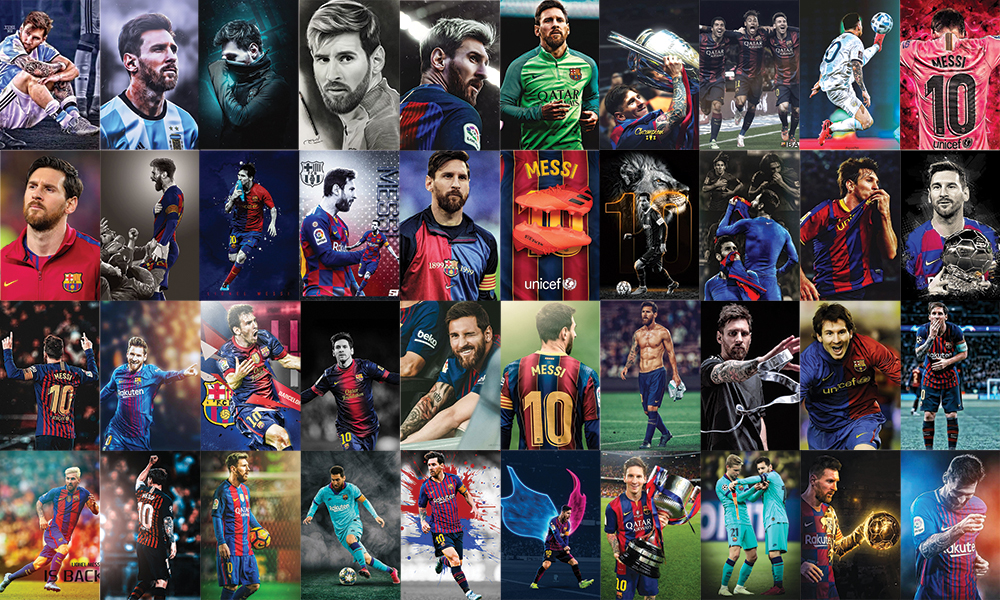 20 ảnh dán tường size nhỏ Messi Ronaldo