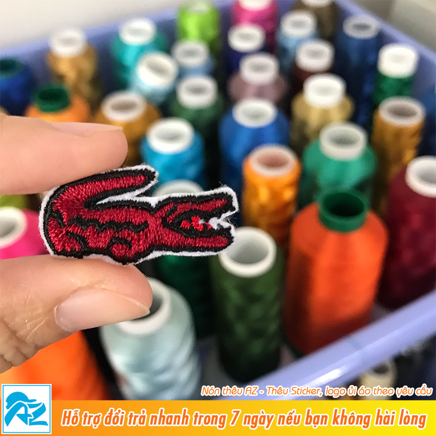 Patch vải ủi áo thun thêu hình logo cá sấu S59