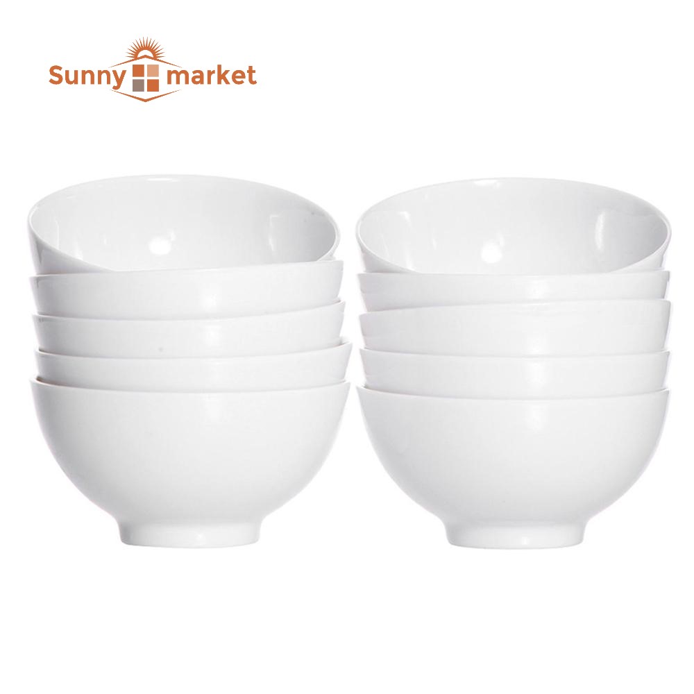 Bộ 6 chén sứ trắng trơn size 11cm, bộ 6 bát ăn cơm, combo 6 chén ăn cơm