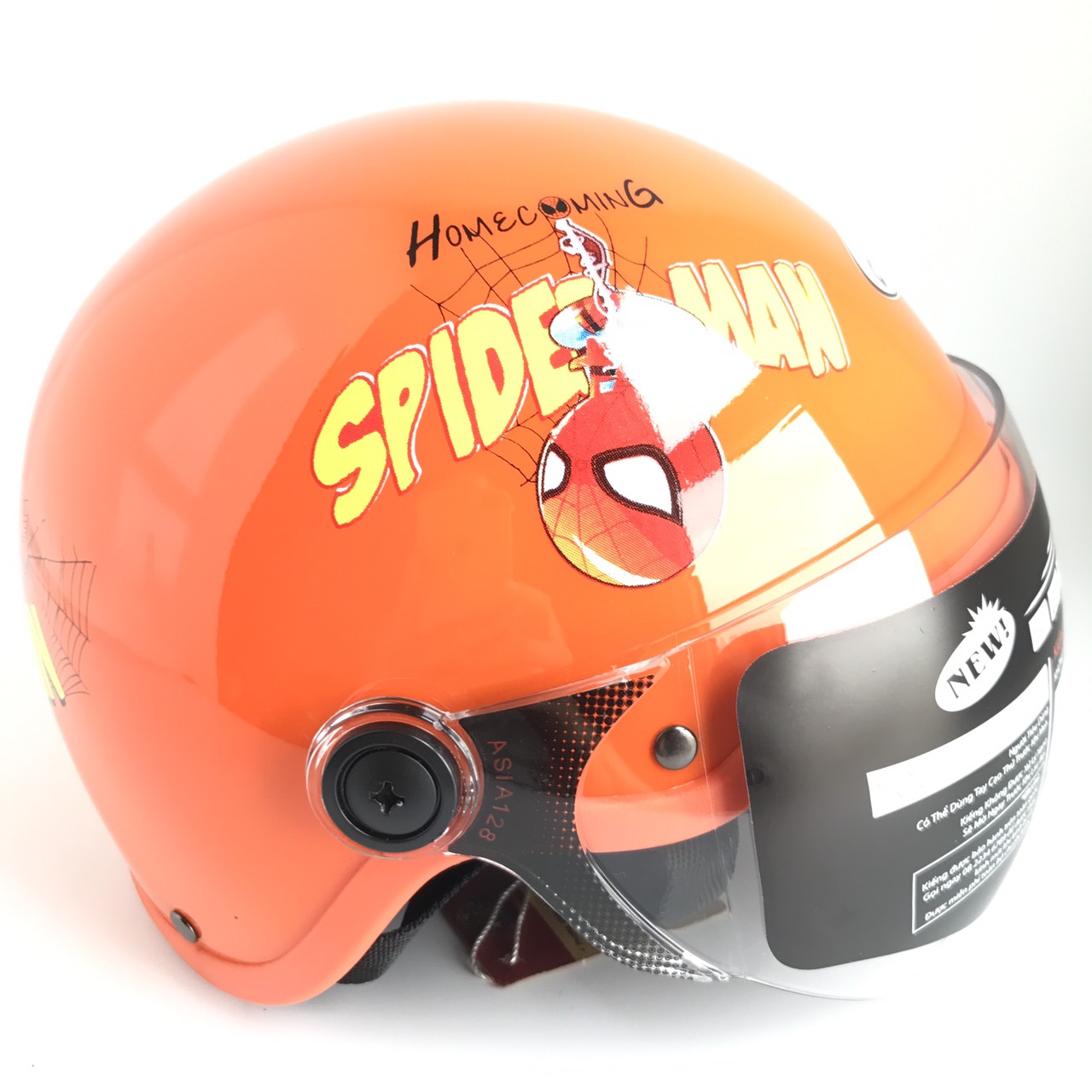 Mũ bảo hiểm trẻ em cao cấp dành cho bé trai từ 3 đến 6 tuổi - Vòng đầu 50-52cm - Asia MT103KS - Siêu nhân nhện ngược