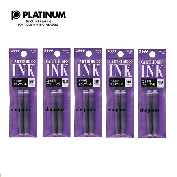Combo 10 ống mực Platinum cho bút máy Preppy