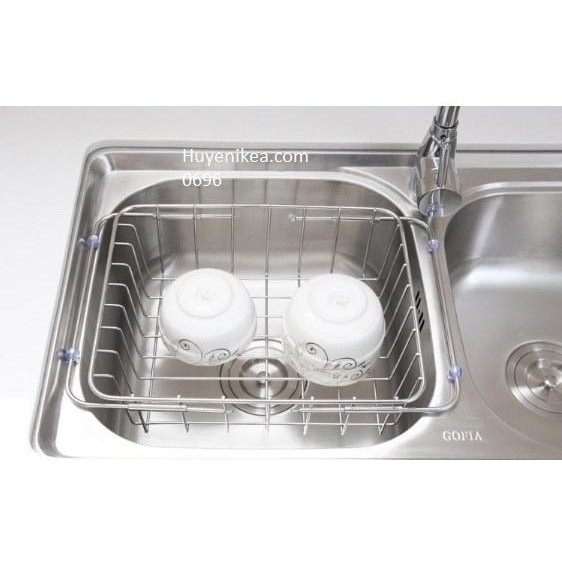 Rổ úp chén INOX 304 để ngang bồn rửa