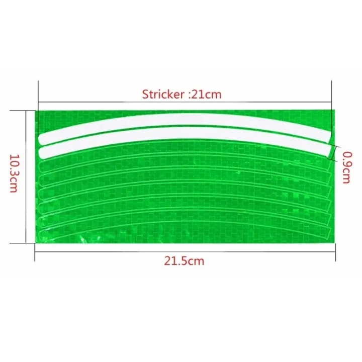 ROCKBROS Bicycle Rim Sticker Diy Light Decal Reflective Sticker Safe Protective Accessories（Yellow）