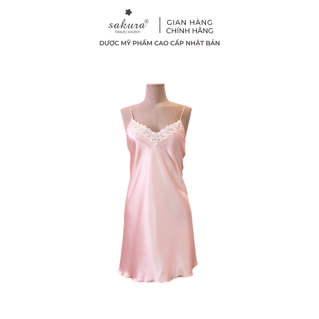 [HB GIFT] [Hàng tặng không bán] Váy ngủ lụa cao cấp Sakura Beauty Vietnam