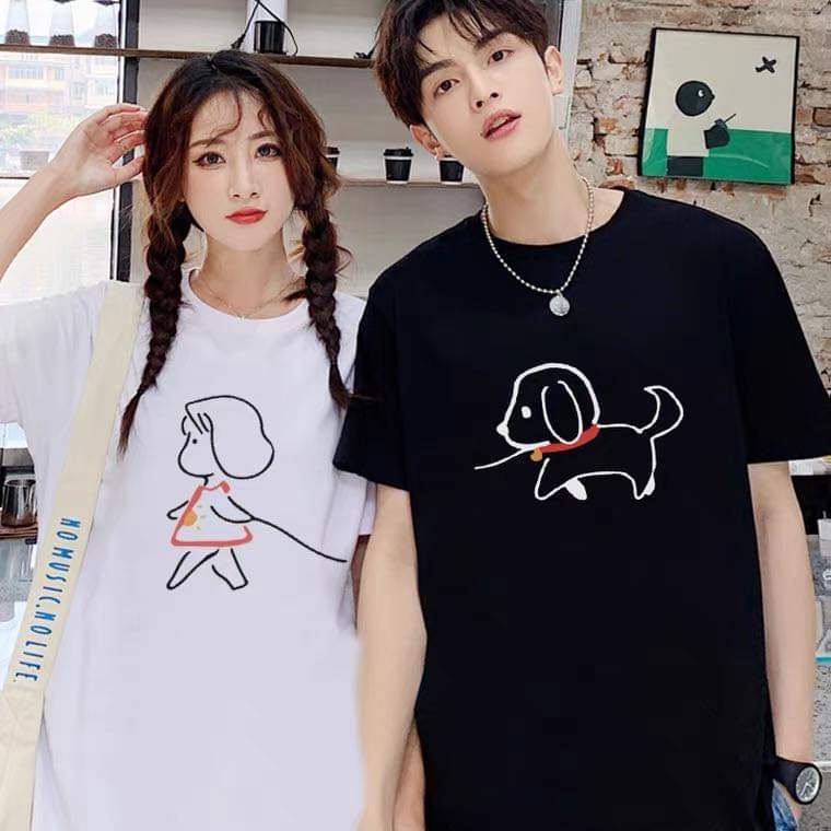 ÁO ĐÔI, SET CÔ GÁI DẮT CÚN ĐI DẠO