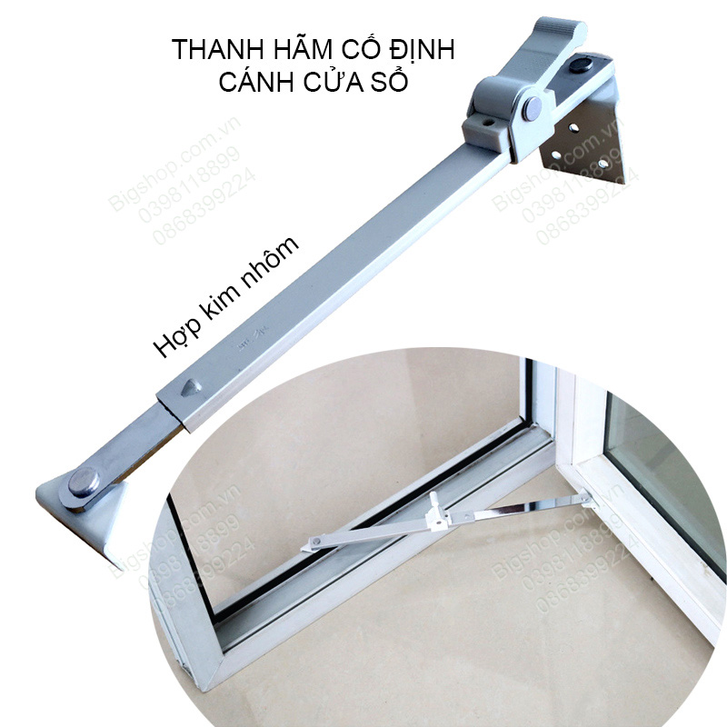 Tránh bị gió thổi mạnh làm vỡ cửa - thanh giữ cố định cánh cửa sổ bằng hợp kim