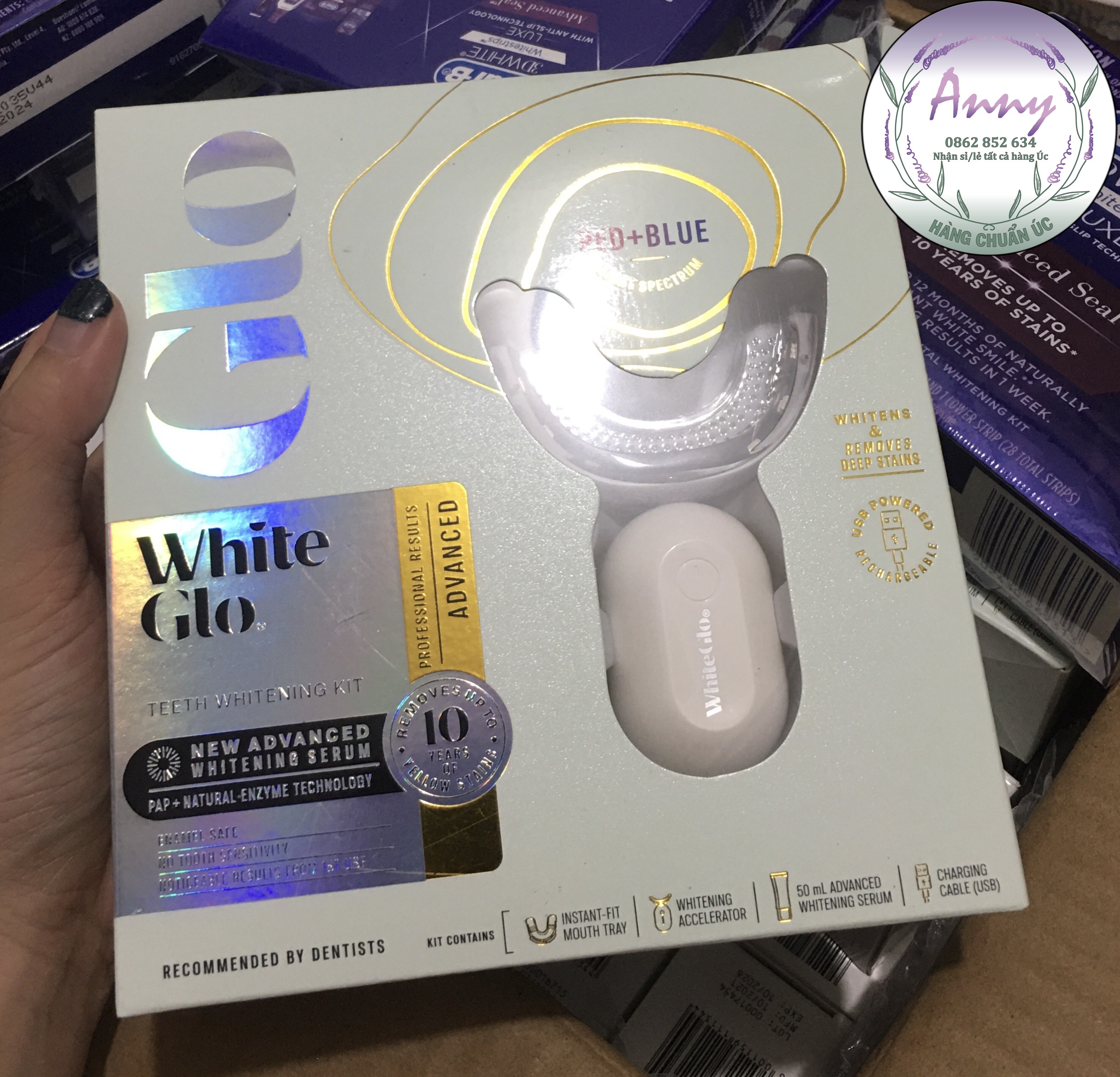 Set Ngậm Trắng Răng - White Glo - Chuẩn Úc - Mẫu Mới