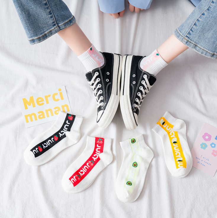 Set 5 đôi Tất Vớ Nữ Hoa Quả mới nhất 2020