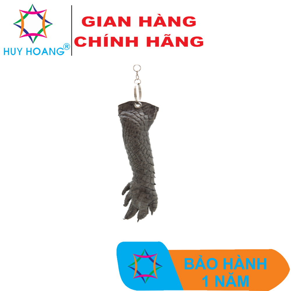 TH8231 - Móc khóa da cá sấu  màu xanh rêu