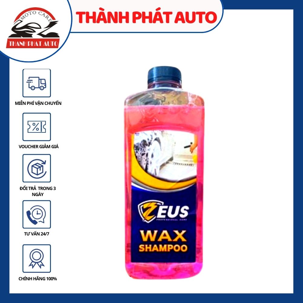 Xà bông rửa xe bọt tuyết zeus wax shampoo 1l