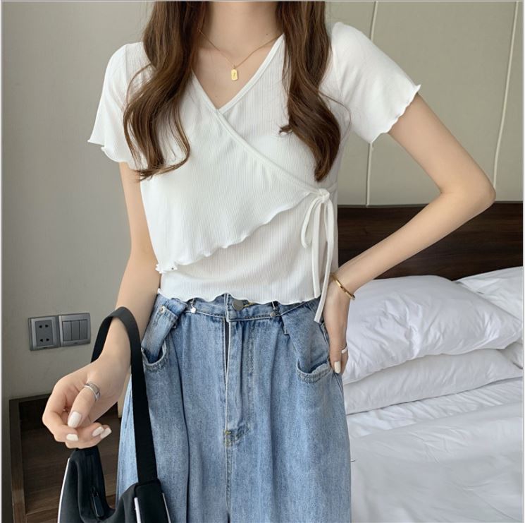Áo đắp chéo cột nơ hông