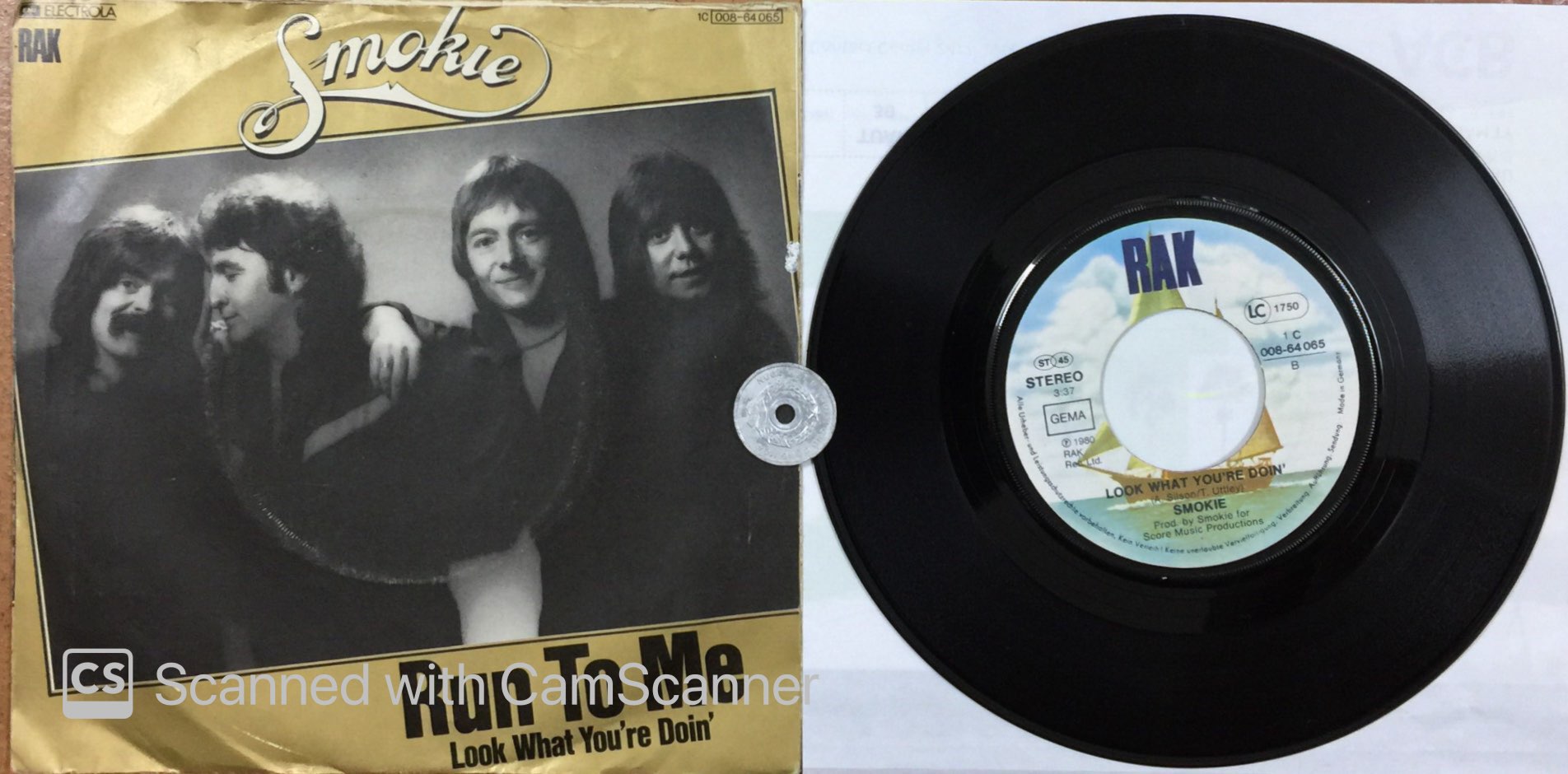 Stereomate - đĩa than - single vinyl - 7 inch 45 vòng: smokie - run to me