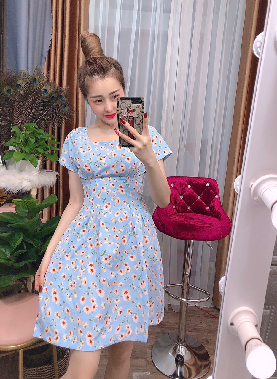 [HCM]ĐẦM LỤA HOA CÚC NHÍ DỄ THƯƠNG (ẢNH THẬT) CÓ SIZE 40-65KG - MT18