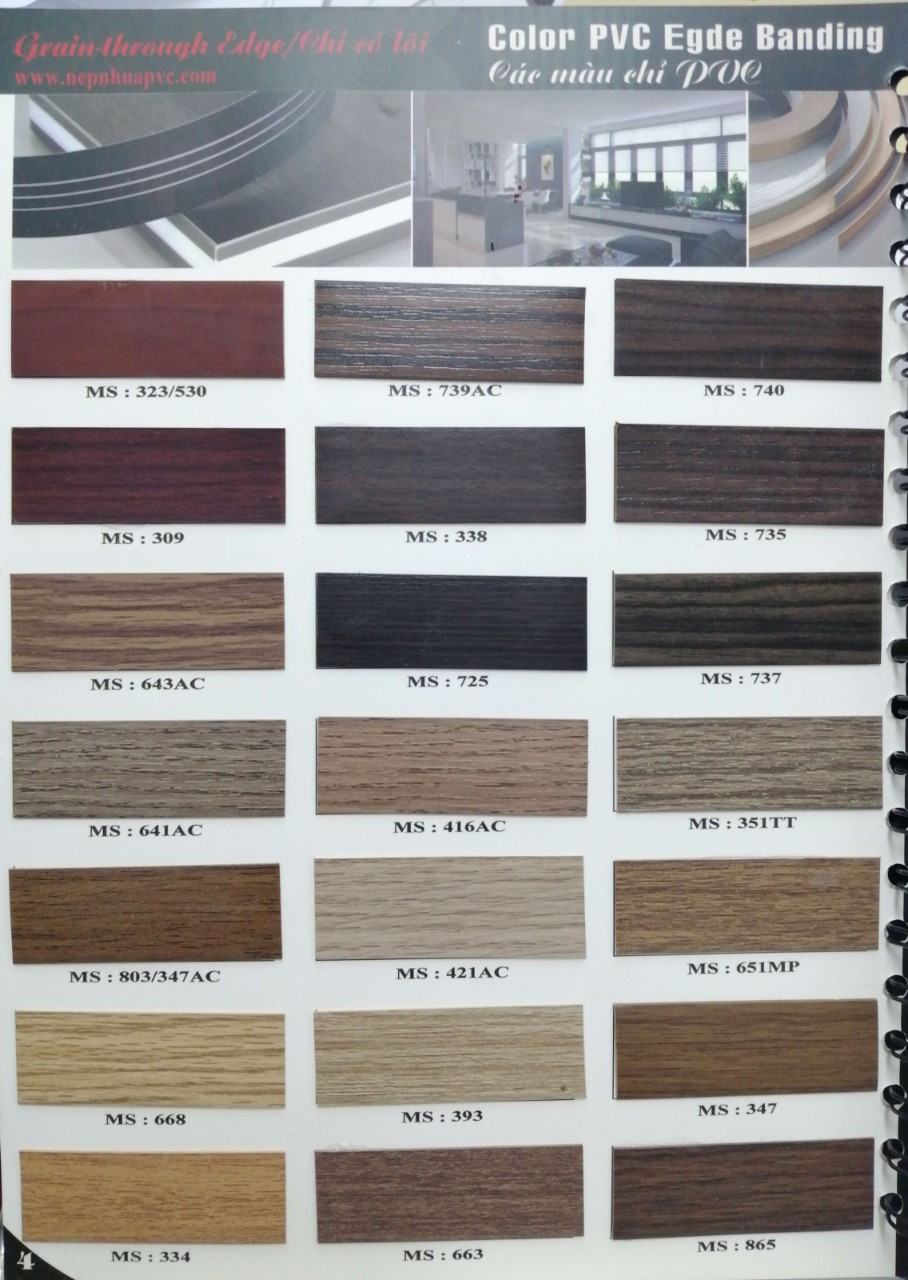 Chỉ nhựa dán cạnh PVC