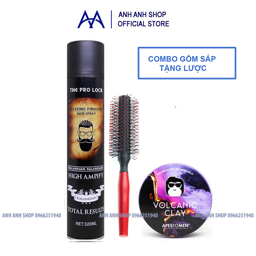 COMBO 1 GÔM PROLOCK VÀ SÁP VOLCANIC ( TẶNG LƯỢC)