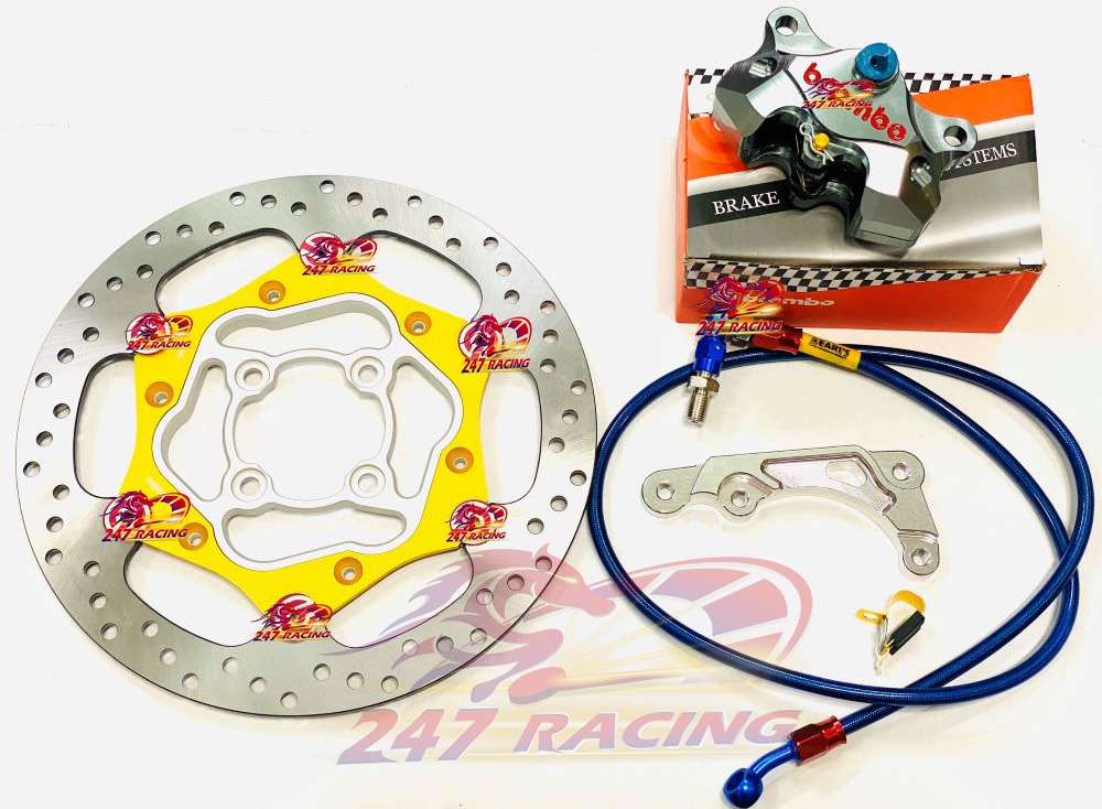 Combo đĩa Bembo over heo Bembo dây dầu pass gắn heo xe máy Sirius,Wave A,Wave S110,Exciter 135,150....