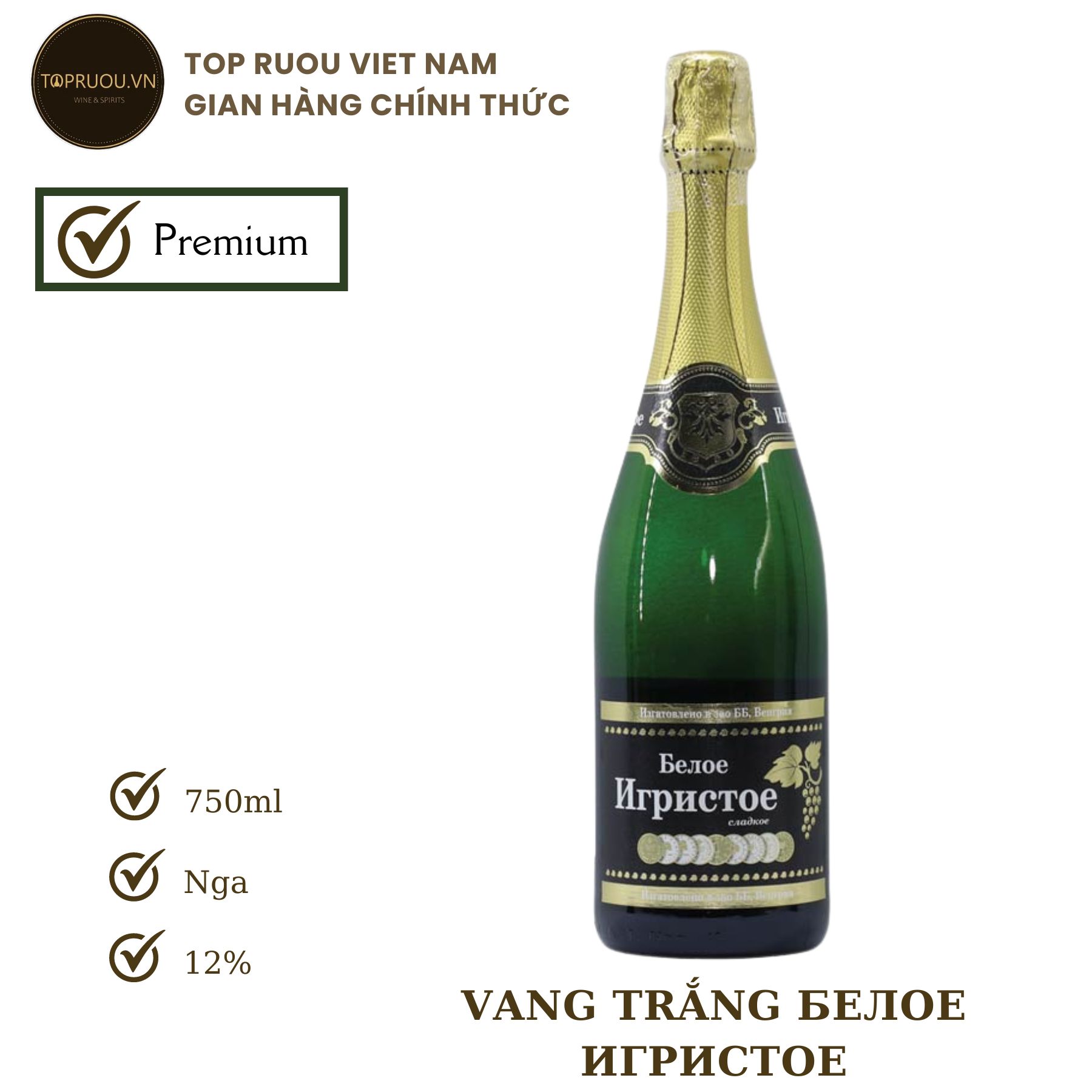 [TopRuouVietNam] Rượu Vang Nổ Великолепие Шампанс - Красное Игристое - Белое Игристое Sparkling Wine 750ml [Hàng Thật]