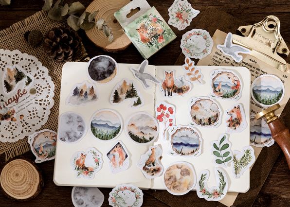 Bộ 46 Sticker Con Vật Hàn Quốc dán trang trí E48