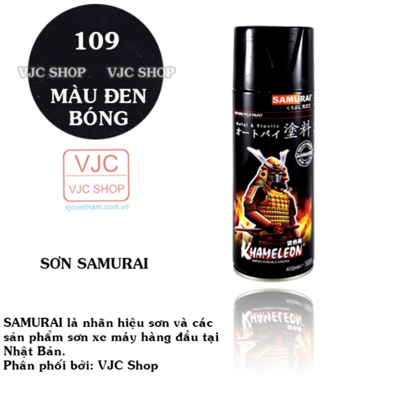 Chai sơn xịt sơn xe máy Samurai ĐEN BÓNG 109