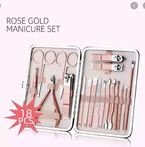 Bấm móng tay móng chân tại nhà cho cả gia đình 18 chi tiết kèm hộp da đựng cất gọn siêu sang chảnh, mẫu mới cực hót 2020 - Hộp bấm móng cho các bạn nữ màu hồng sang xịn