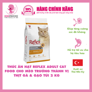 Thức ăn hạt Reflex Adult Cat Food Chicken & Rice cho mèo trưởng thành vị thịt gà & gạo túi 2 kg thumbnail