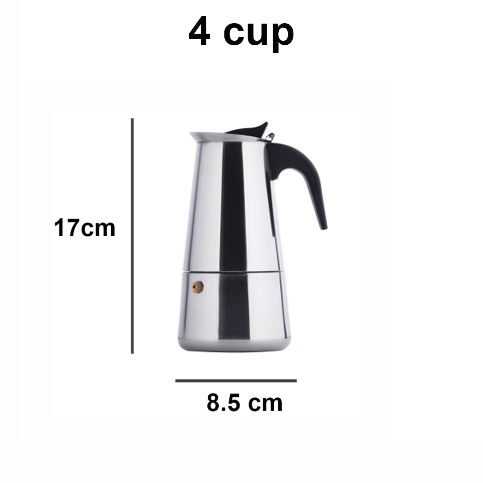 Ấm pha cà phê Moka Express Inox | 2 cup, 4 cup, 6 cup và 9 cup