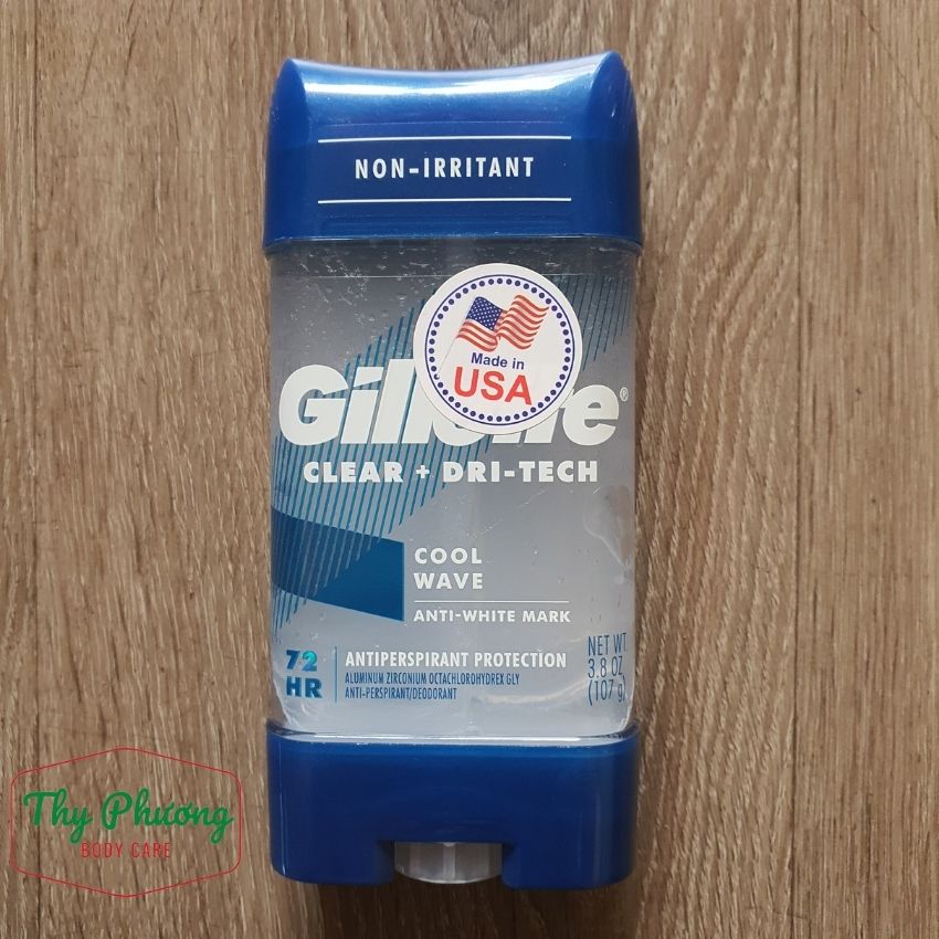Gel khử mùi Gillette 107g (Nhập khẩu từ Mỹ - Gel trong suốt - Khử mùi suốt 48h)