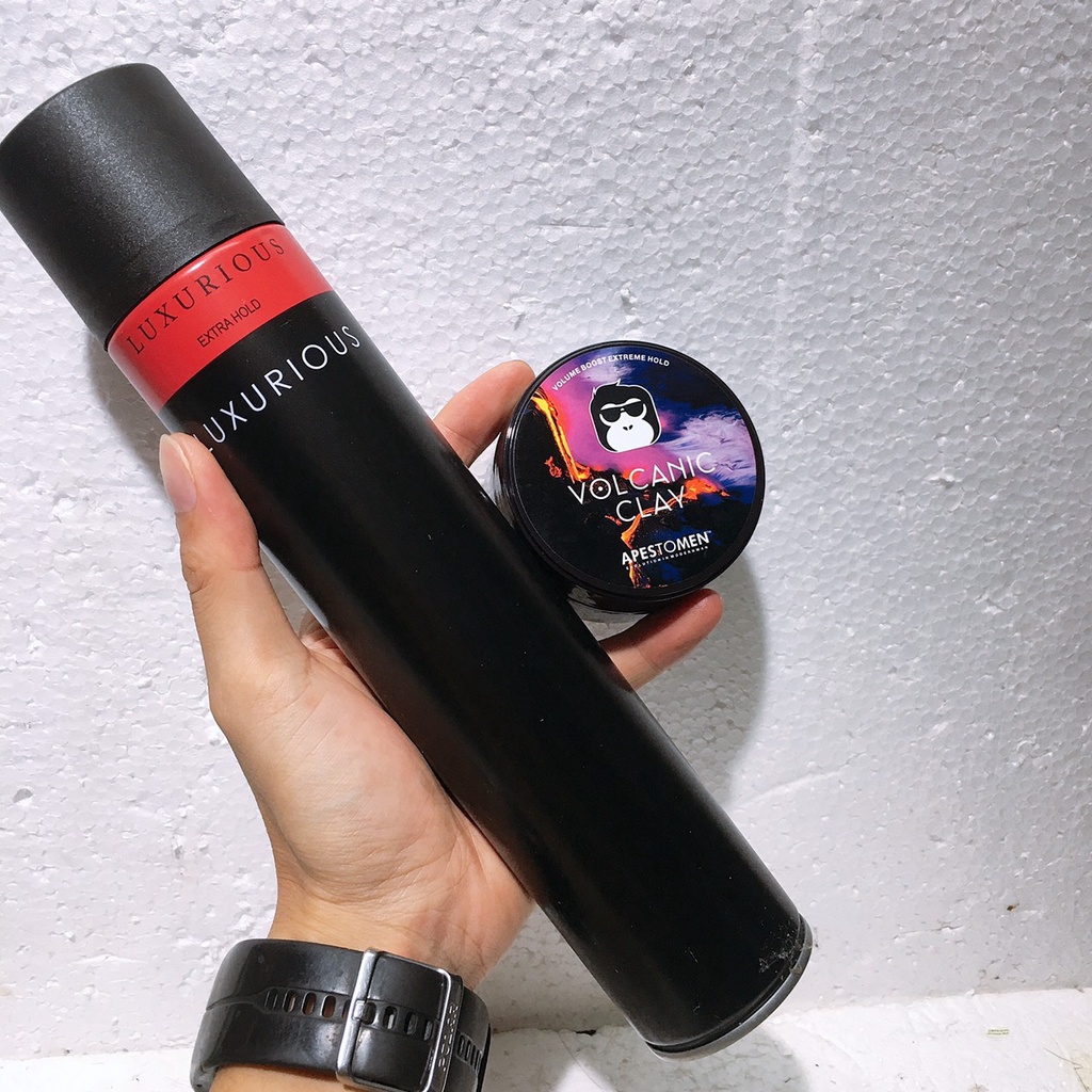 Combo gôm sáp keo xịt tóc luxurious và sáp clay