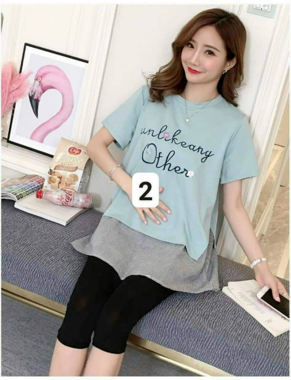 Áo bầu thun cộc tay dáng rộng phong cách hàn quốc cho mẹ bầu