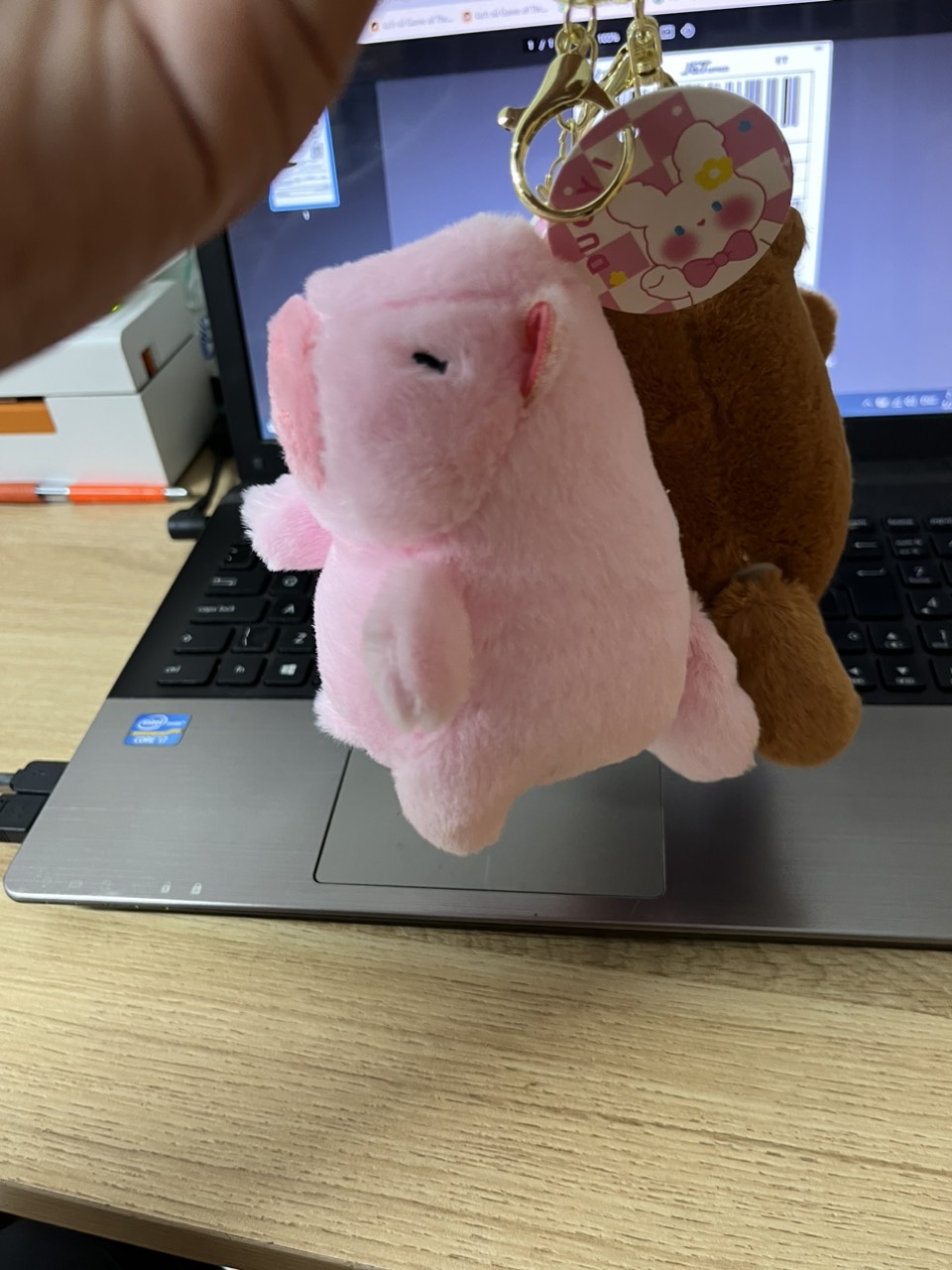 Móc Khoá Capybara Đuôi Xoay Cute 15cm