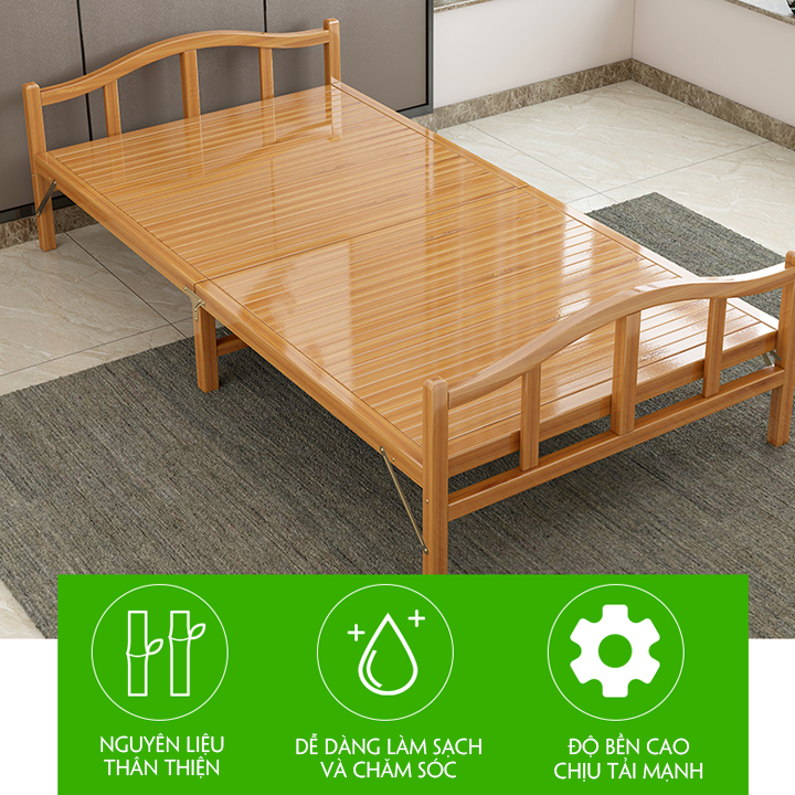Giường tre đa năng, giường gấp gọn tiện lợi kích thước 80x190cm