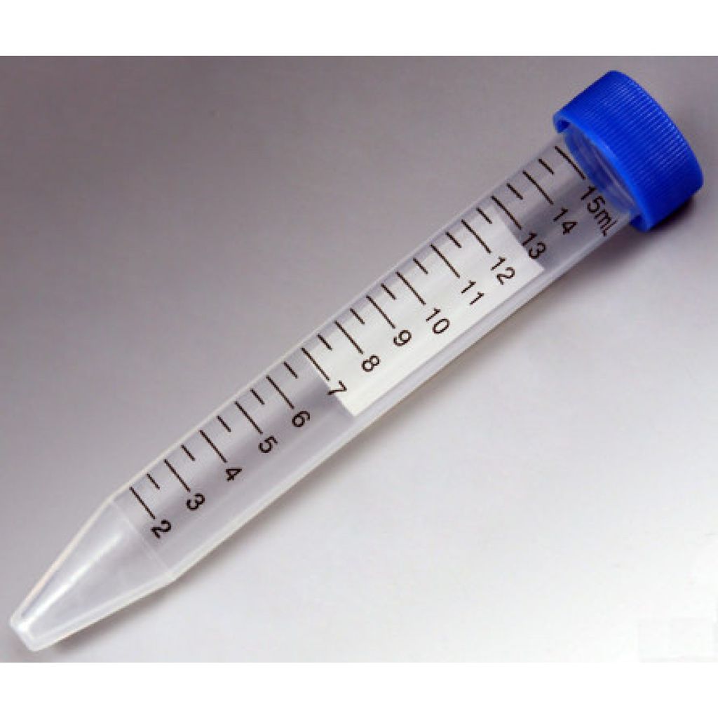 10 ống ly tâm 15ml đáy nhọn TQ (nắp cam hoặc xanh)