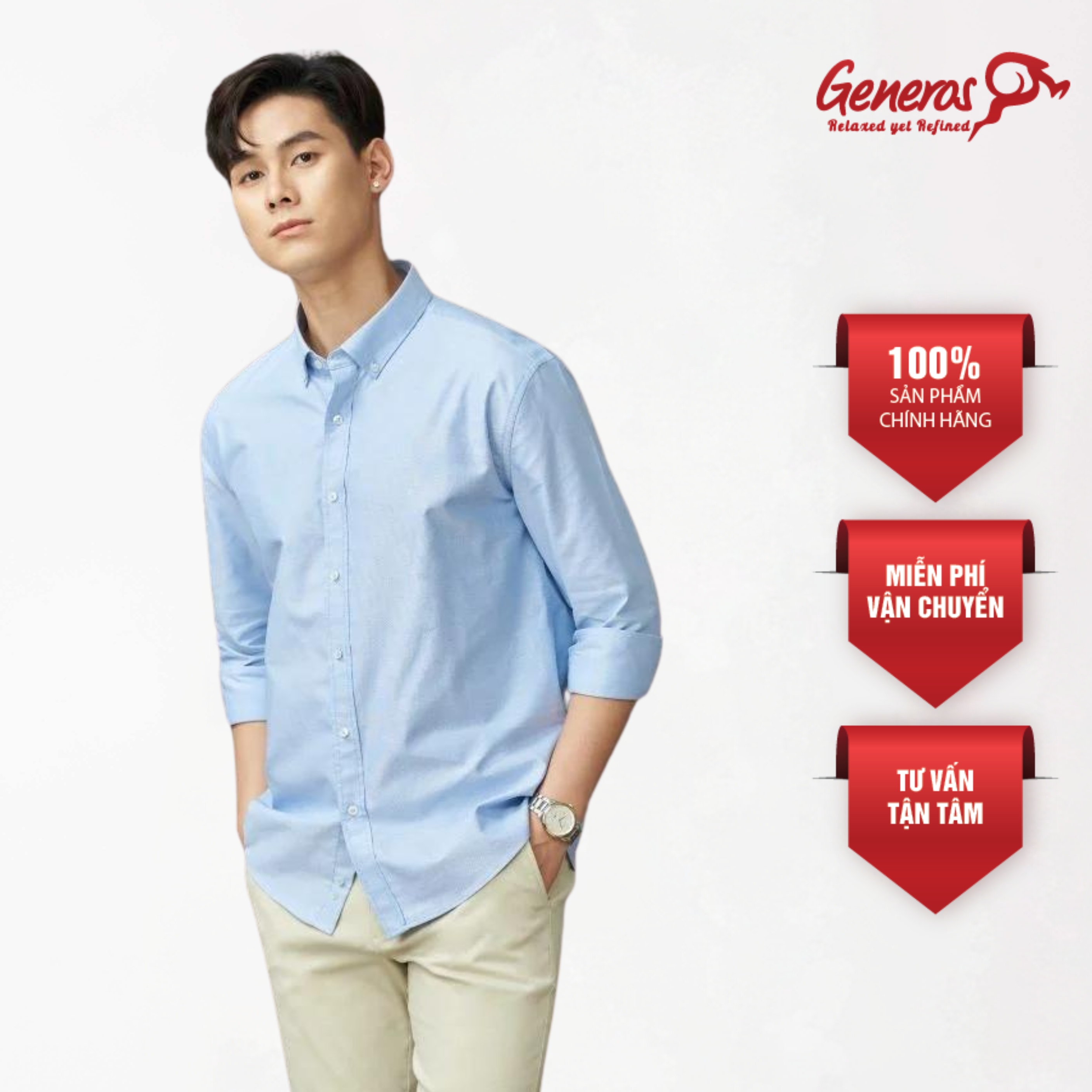Áo Sơ Mi Nam Cotton Generos Regular 010123044MF (nhiều mẫu lựa chọn)