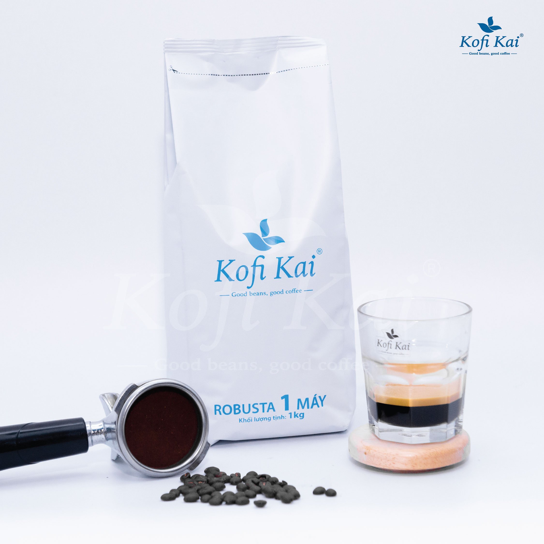 [HCM]Cà phê Robusta Blend 7Ro: 3Ar Hạt pha máy Kofi Kai 250 gram