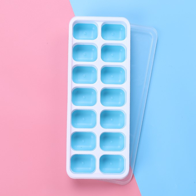 Khay làm đá, khay đá silicon 14 ô có nắp đậy