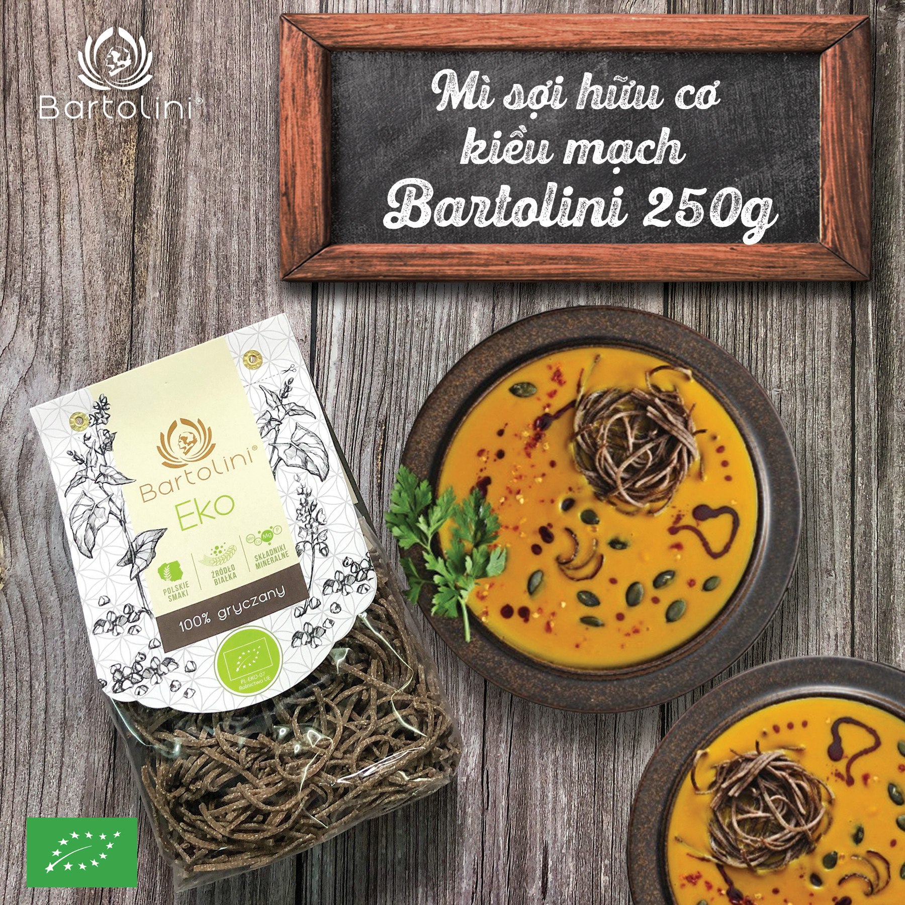 [HCM]Mì sợi hữu cơ kiều mạch Bartolini 250g - Leafhouse hcm