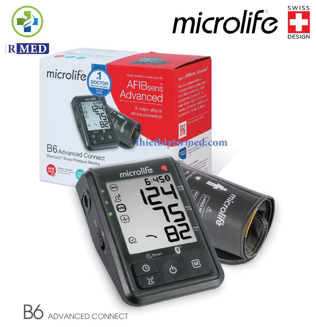 [BẢO HÀNH 5 NĂM 1 ĐỔI 1] Microlife B6 ADVANCED CONNEC - Máy Đo Huyết Áp Bắp Tay